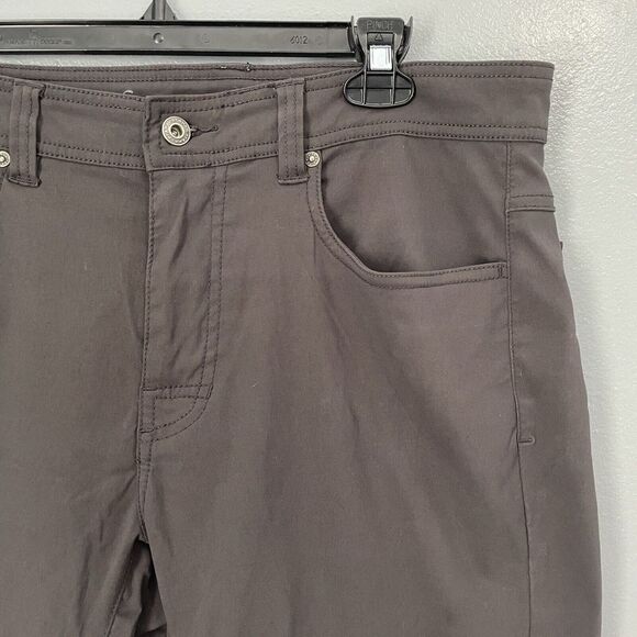 Prana Pants Mens 33x32 Gray Brion Stretch Slim Fit Outdoor Hiking Straight - Picture 2 of 10